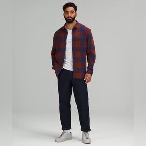 Lululemon Soft Knit Overshirt  Size XL
Color Check Plaid Date Brown Night Sea
